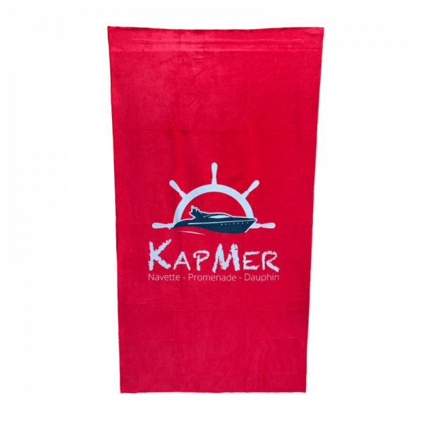 Serviette KapMer Rouge avec le logo blanc